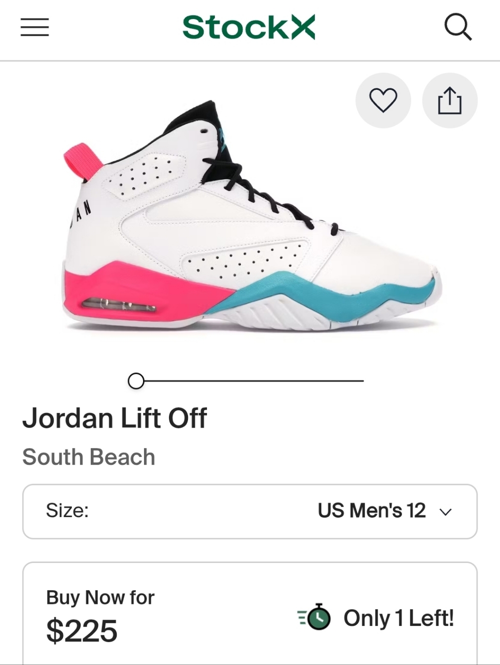 Jordan Lift Off South Beach Mens EUC Size 12